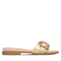 Klapki Hispanitas. Żółte klapki Hispanitas, bez wzorów, bez obcasa. Za 479.99 zł.