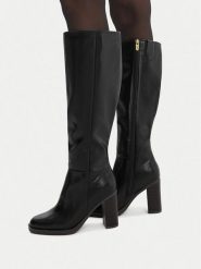 MEXX Kozaki EO-MI001804563W-01 Czarny. Czarne kozaki Mexx, ze skóry, bez obcasa, na słupku, bez zapięcia. Za 429.99 zł.
