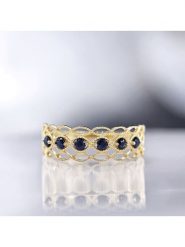 DIAMOND & CO Złoty pierścionek "Pianosa" z szafirami rozmiar: 52. Niebieskie pierścionki Diamond & Co, z szafirem, złote. Za 869.99 zł.