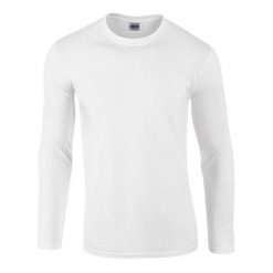 Koszulka Z Długim Rękawem Unisex Softstyle Dla Dorosłych. Białe bluzki GILDAN, l, bez wzorów, sportowe, bez kołnierzyka, bez ramiączek. Za 51.99 zł.
