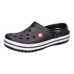 Klapki sportowe na basen Crocs CROCBAND. Białe klapki Crocs, bez wzorów, z materiału, bez obcasa. Za 344.00 zł.