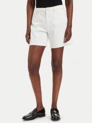 Guess Szorty jeansowe W6GD1A D0704 Biały Relaxed Fit. Białe szorty Guess, z aplikacjami, z bawełny. Za 394.99 zł.