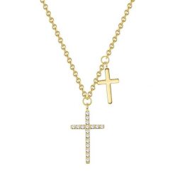 EASTSIDE Naszyjnik ze stali szlachetnej Krzyżyk Stal szlachetna Cyrkonia żółte złoto Naszyjniki 1 ct Damski. Żółte naszyjniki Eastside, z cyrkonią, pozłacane. Za 169.99 zł.