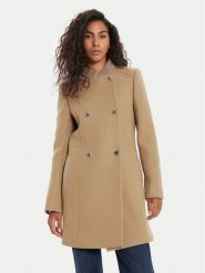 Morgan Płaszcz wełniany 242-GSUZI Brązowy Slim Fit. Brązowe płaszcze Morgan, na zimę, bez wzorów, z syntetyku, bez kaptura. Za 679.99 zł.