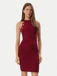 Marciano Guess Sukienka dzianinowa G6BK15 Z1581 Czerwony ciemny Slim Fit. Czerwone sukienki Marciano Guess, z aplikacjami, z dzianiny, bez kołnierzyka, bez ramiączek. Za 989.99 zł.