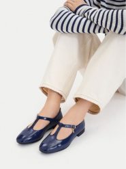 Lasocki Baleriny CEO-RST-ROMI-103 Granatowy. Niebieskie baleriny Lasocki, bez wzorów, z lakierowanej skóry, bez obcasa. Za 169.99 zł.