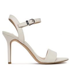 Sandały LAUREN RALPH LAUREN. Białe sandały Lauren Ralph Lauren, bez wzorów, bez obcasa, na szpilce, bez zapięcia. Za 409.99 zł.