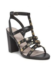 Ted Baker Sandały 260162 Czarny. Czarne sandały Ted Baker, bez wzorów, ze skóry, bez obcasa, na słupku, bez zapięcia. Za 359.99 zł.