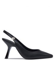 Just Cavalli Sandały 77RA3S15 Czarny. Czarne sandały Just Cavalli, bez wzorów, ze skóry, bez obcasa, na szpilce, bez zapięcia. Za 529.99 zł.
