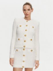 Balmain Kardigan DF1SK249KH10 Biały Regular Fit. Białe kardigany Balmain, bez wzorów, z syntetyku. Za 7,859.00 zł.