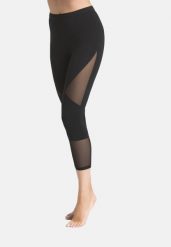 Legginsy na fitness damskie Teyli Tina 7/8. Czarne legginsy Teyli, s, bez wzorów, z bawełny, z obniżonym stanem, krótkie. Za 129.95 zł.