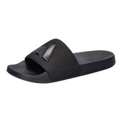 Klapki basenowe adidas Adilette Shower. Czarne klapki Adidas, bez wzorów, z materiału, bez obcasa. Za 149.45 zł.