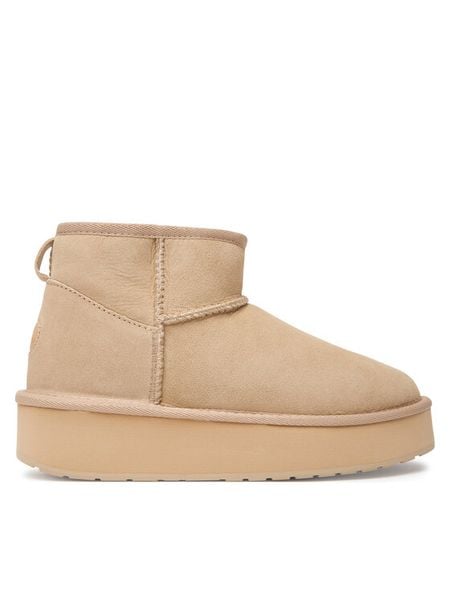 EMU Australia Śniegowce Stinger Micro Flatform 2.0 W13296 Beżowy. Brązowe trapery i śniegowce EMU Australia, ze skóry. Za 469.99 zł.