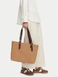 Beverly Hills Polo Club Torebka CWBEO-BHPC-C-001-10 Beżowy ciemny. Brązowe shopper Beverly Hills Polo Club, bez wzorów, z materiału, bez dodatków. Za 199.99 zł.