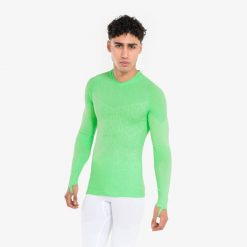 Podkoszulek termiczny z długim rękawem Kipsta Keepdry. Zielone bielizna sportowa KIPSTA, l, bez wzorów, z elastanu. Za 69.99 zł.