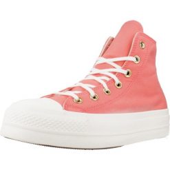 Kapcie CONVERSE CHUCK TAYLOR ALL STAR LIFT HI Rose. Czerwone obuwie domowe Converse, bez wzorów, z tkaniny, bez zapięcia. Za 235.99 zł.