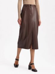 BGN Spódnica w kolorze ciemnobrązowym rozmiar: 34. Brązowe spódnice BGN, na co dzień, bez wzorów, midi, proste. Za 121.95 zł.