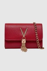 VALENTINO Mała czerwona kopertówka Divina Pochette. Czerwone kopertówki Valentino by Mario Valentino, bez wzorów, małe, bez dodatków. W wyprzedaży za 155.99 zł.