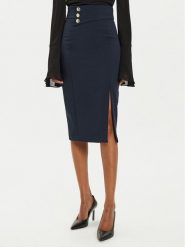 Rinascimento Spódnica midi CFC0119972003 Granatowy Slim Fit. Niebieskie spódnice Rinascimento, l, bez wzorów, z syntetyku, midi. Za 419.99 zł.