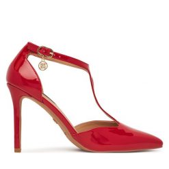 Szpilki Nine West. Czerwone szpilki Nine West, bez wzorów, bez obcasa, na szpilce, bez zapięcia. Za 229.99 zł.