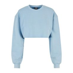 Bluza crop haftowane z kwiatami duże rozmiary dla kobiet Urban Classics. Niebieskie bluzy Urban Classics, bez wzorów, bez kaptura. Za 237.00 zł.