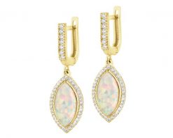 Złote kolczyki z opalitami i cyrkoniami. Żółte kolczyki Apart, z cyrkonią, złote. Za 5,689.00 zł.