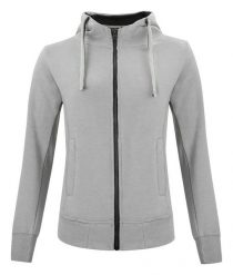 Clique Classic Hoody Full Zip Women - Bluza z kapturem z suwakiem szara melanż. Szare bluzy CLIQUE, l, bez wzorów, z bawełny, z kapturem. Za 330.15 zł.