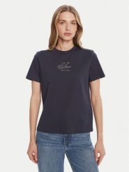 Calvin Klein Jeans T-Shirt Classic Monologo LV047D873G Granatowy Regular Fit. Niebieskie t-shirty Calvin Klein Jeans, xxs, bez wzorów, z bawełny, bez kołnierzyka, bez ramiączek. Za 129.99 zł.