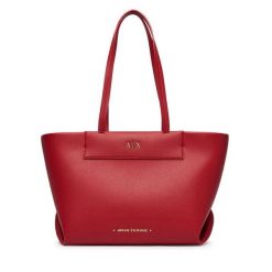 Torebka Armani Exchange. Czerwone shopper Armani Exchange, bez wzorów, bez dodatków. Za 654.99 zł.