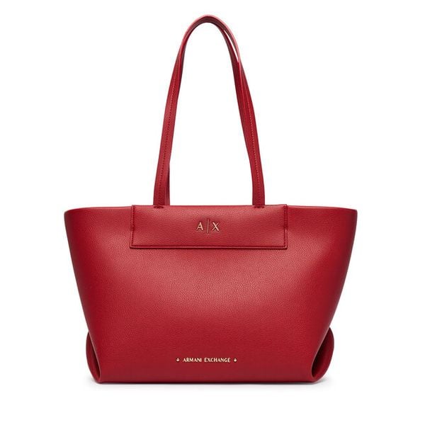 Torebka Armani Exchange. Czerwone shopper Armani Exchange, bez wzorów, bez dodatków. Za 654.99 zł.