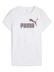 Puma Koszulka "Ess No. 1" w kolorze białym rozmiar: S. Białe bluzki Puma, s, bez wzorów, bez kołnierzyka, bez ramiączek. Za 77.95 zł.