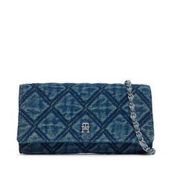 Torebka Tommy Hilfiger. Niebieskie listonoszki TOMMY HILFIGER, bez wzorów, z denimu, bez dodatków. Za 449.99 zł.