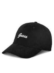 Guess Czapka z daszkiem V5BZ10 WF760 Czarny. Czarne czapki Guess, z aplikacjami, z materiału. Za 159.99 zł.
