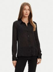 Guess Koszula W5YH1A WHCR2 Czarny Regular Fit. Czarne koszule Guess, s, z aplikacjami, z syntetyku, bez kołnierzyka, bez ramiączek. Za 399.99 zł.