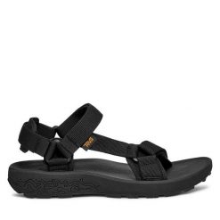 Sandały Teva. Czarne sandały Teva, bez wzorów, sportowe, bez obcasa, bez zapięcia. Za 419.99 zł.