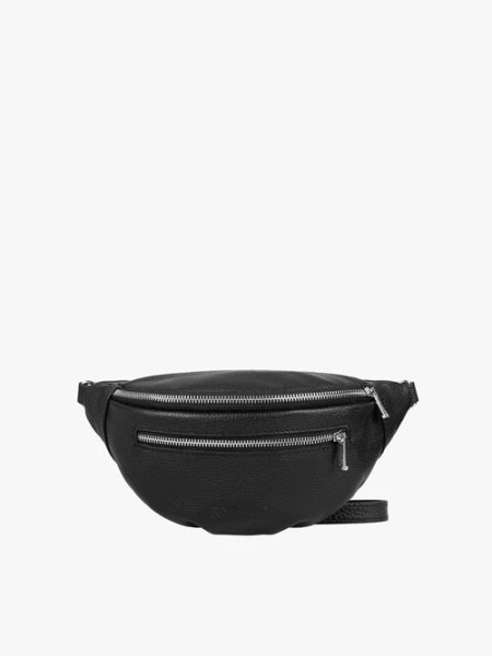 Czarna torebka nerka - crossbody. Czarne torebki klasyczne Ryłko, bez wzorów, ze skóry, małe, bez dodatków. Za 229.99 zł.