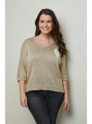 Curvy Lady Sweter w kolorze beżowym rozmiar: 44/46. Brązowe swetry Curvy Lady, bez wzorów, z wiskozy, bez ramiączek. Za 119.40 zł.