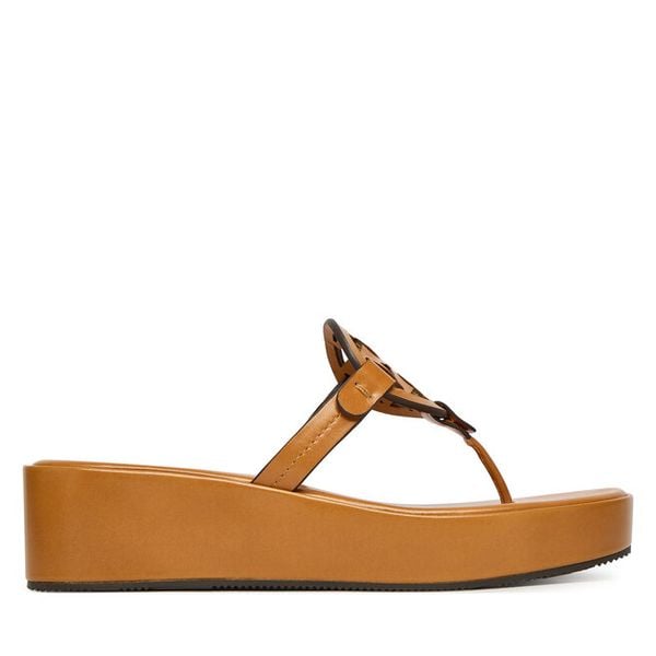 Japonki Tory Burch. Brązowe klapki Tory Burch, bez wzorów, bez obcasa. Za 1,419.00 zł.