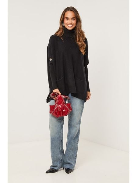 Soft Cashmere Golf w kolorze czarnym rozmiar: 34/36. Czarne golfy Soft Cashmere, bez wzorów, z kaszmiru, bez ramiączek. Za 134.85 zł.