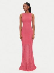 Marciano Guess Sukienka dzianinowa 5GGK44 5869Z Różowy Regular Fit. Czerwone sukienki Marciano Guess, z aplikacjami, z dzianiny, bez kołnierzyka, bez ramiączek. Za 569.99 zł.