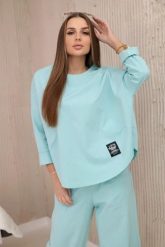 Komplet new punto bluza + spodnie miętowy. Zielone bluzy KESI, l, bez wzorów, z bawełny, bez kaptura. Za 347.13 zł.
