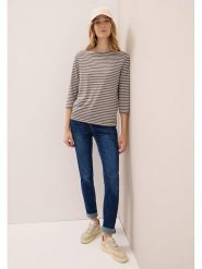 Cecil Koszulka w kolorze szarobrązowo-białym rozmiar: XL. Brązowe bluzki Cecil, xl, bez wzorów, z bawełny, bez kołnierzyka, bez ramiączek. Za 79.59 zł.