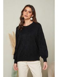 Soft Cashmere Sweter w kolorze czarnym rozmiar: 38/40. Czarne swetry Soft Cashmere, z aplikacjami, bez ramiączek. Za 125.25 zł.