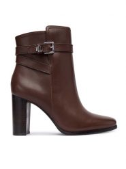 LAUREN RALPH LAUREN Botki 802974475002 Brązowy. Brązowe botki Lauren Ralph Lauren, bez wzorów, ze skóry, bez obcasa, na słupku, bez zapięcia. Za 1,199.00 zł.