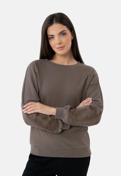 Brązowa bluza B-SEPIA. Brązowe bluzy Volcano, m, z aplikacjami, z bawełny, bez kaptura. Za 159.99 zł.