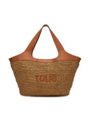 TOUS Torebka Lirio Rafia 2002205243 Brązowy. Brązowe shopper Tous, bez wzorów, z tworzywa sztucznego, bez dodatków. Za 999.99 zł.