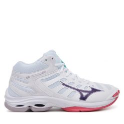 Buty halowe Mizuno. Białe obuwie sportowe Mizuno, bez zapięcia, mizuno wave. Za 319.99 zł.