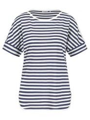 Gerry Weber Koszulka w kolorze biało-granatowym rozmiar: 38. Białe bluzki Gerry Weber, bez wzorów, bez kołnierzyka, bez ramiączek. Za 83.42 zł.