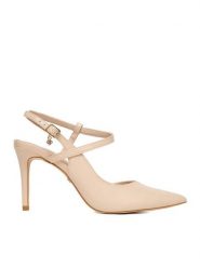 DeeZee Szpilki DF-82780-11 Beżowy. Brązowe szpilki DeeZee, bez wzorów, ze skóry, bez obcasa, na szpilce, bez zapięcia. Za 139.99 zł.