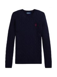 Polo Ralph Lauren Sweter 211971865003 Granatowy Slim Fit. Niebieskie swetry Polo Ralph Lauren, m, bez wzorów, z wełny, bez ramiączek. Za 989.99 zł.